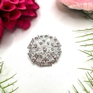 NEW⚜️Classic Art Deco Crystal Cluster Embellished Brooch